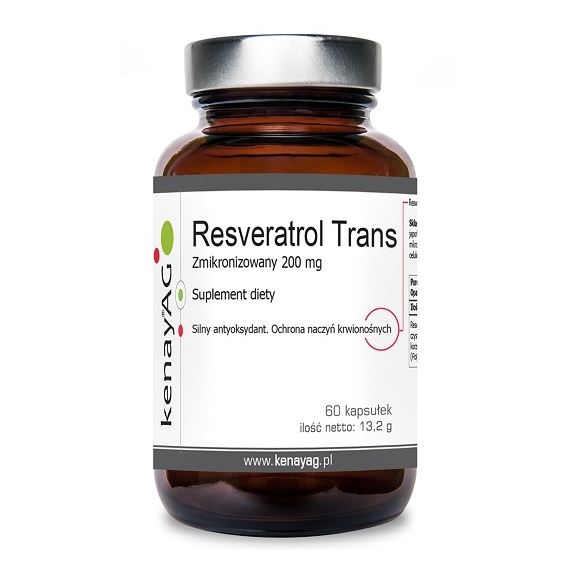 Kenay Resweratrol trans zmikronizowany 200 mg 60 kapsułek cena 30,91$