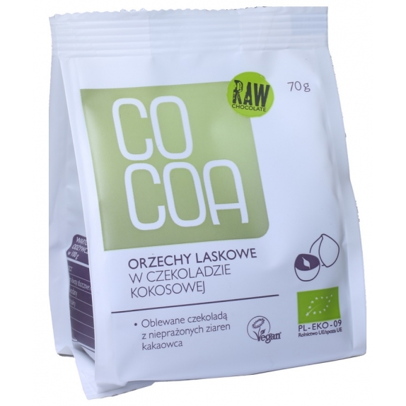 Cocoa orzechy laskowe w czekoladzie kokosowej 70 g BIO cena €2,81