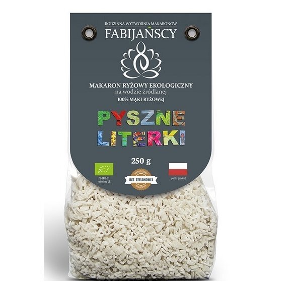 Makaron ryżowy biały literki 250 g Fabijańscy cena 12,06zł