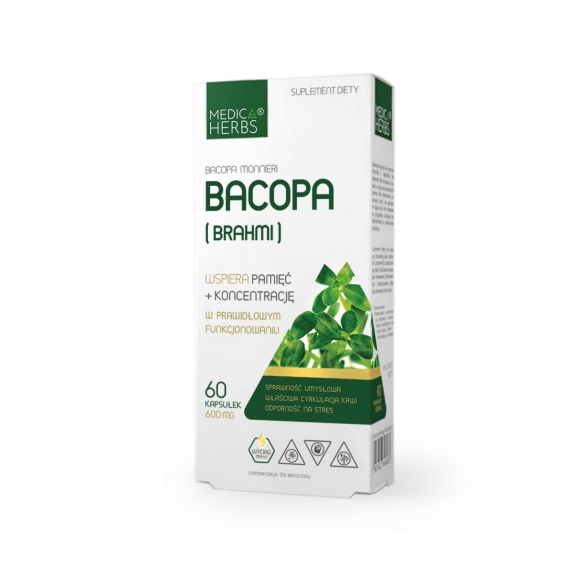Medica Herbs Bacopa (Brahmi) Forte 250 mg 60 kapsułek cena €5,21