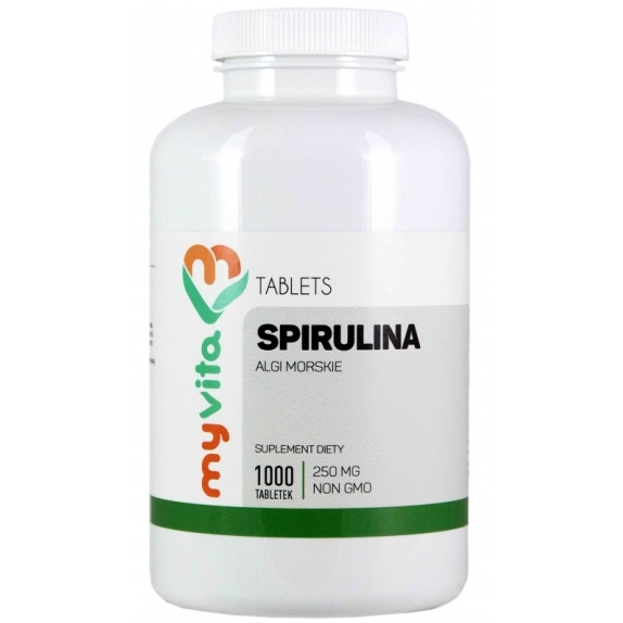 MyVita Spirulina 250 mg 1000 tabletek  cena 10,53$