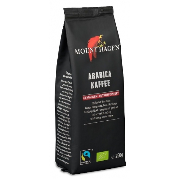 Kawa mielona arabica palona bezkofeinowa fair trade 250 g BIO Mount Hagen cena 8,85$