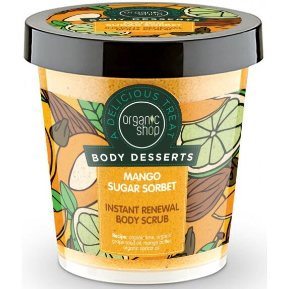 Peeling do ciała cukrowy sorbet mango 450ml Organic Shop cena 32,65zł