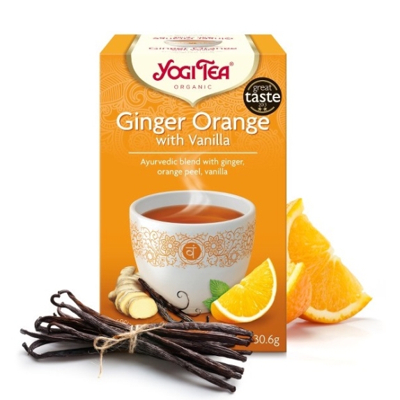 Herbata imbirowo - pomarańczowa z wanilią 17 saszetek BIO Yogi Tea  MAJOWA PROMOCJA! cena 12,50zł