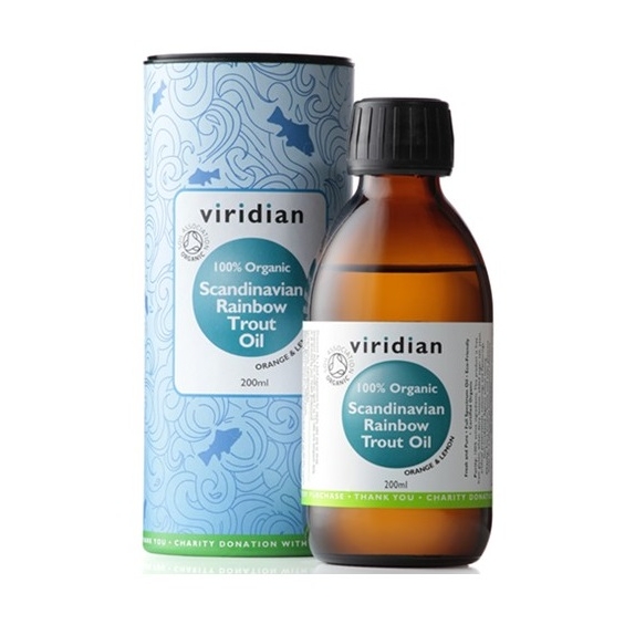 Viridian Ekologiczny Olej ze Skandynawskiego Pstrąga Tęczowego w płynie 200 ml cena 44,51$