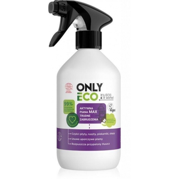 Onlyeco Spray do czyszczenia trudnych zabrudzeń aktywna piana max 500 ml cena 4,09$