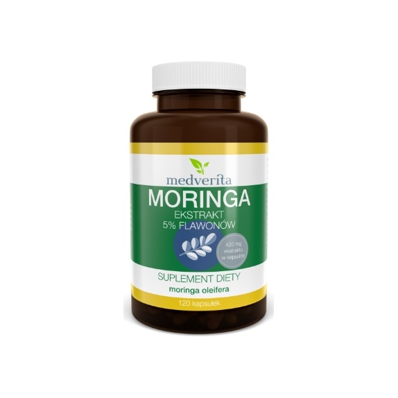 Moringa ekstrakt 5% flawonów 120 kapsułek Medverita cena 28,50zł