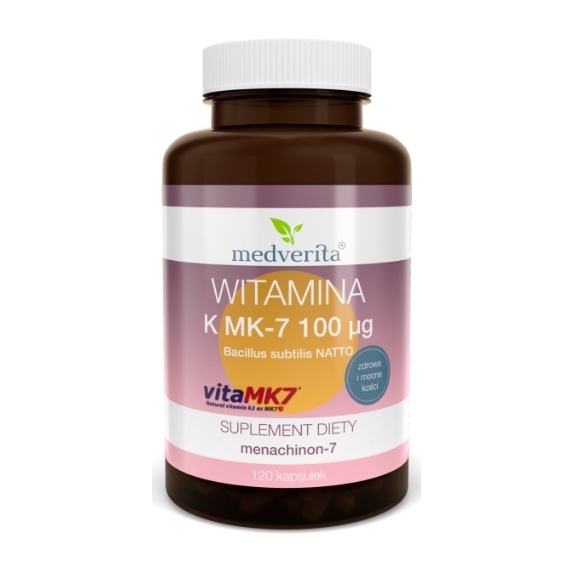 Witamina K Vitamk7® (menachinon-7) 100µg 120 kapsułek Medverita cena 37,60zł