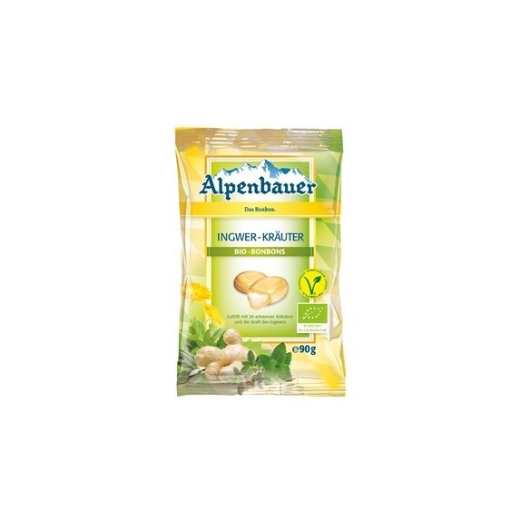 Cukierki z nadzieniem o smaku imbirowo-ziołowym Vegan BIO 90g Alpenbauer cena 7,89zł