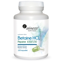 Aliness betaine HCL Pepsyna 650/150 mg 100 kapsułek