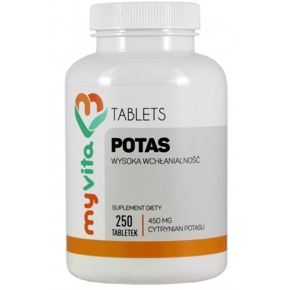 MyVita Potas 450 mg 250 tabletek  cena 9,18$