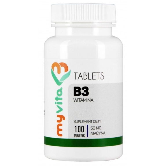 MyVita Witamina B3 Niacyna 50 mg 100 tabletek cena 5,02$