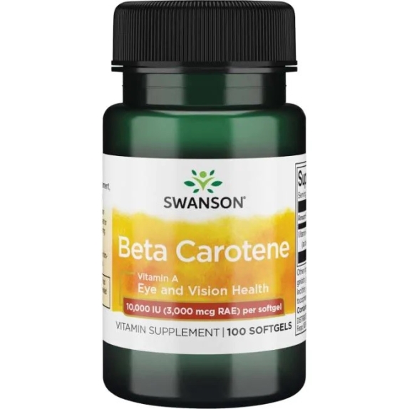 Swanson beta carotene 10,000 IU 100 kapsułek cena 4,29$