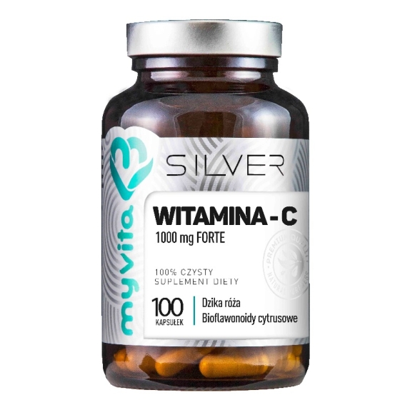 MyVita Silver Pure Witamina C Forte z dziką różą i bioflawonoidami 1000 mg 100 kapsułek  cena 13,77$