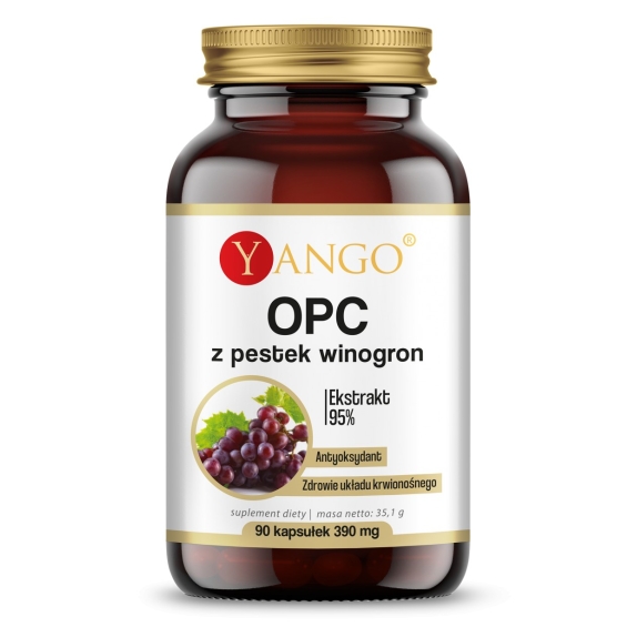 OPC 95% ekstrakt z pestek winogron 90 kapsułek Yango cena 19,30$