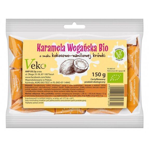 Karamela wegańska o smaku kokosowo-waniliowej krówki BIO 120 g Ekoflorka cena 10,95zł