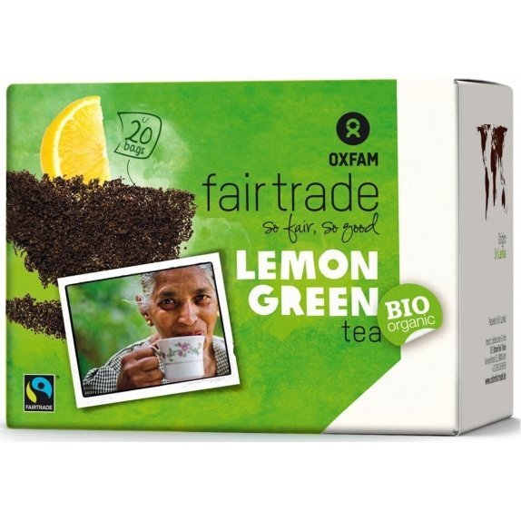 Herbata zielona cytrynowa ekspresowa Fair Trade BIO (20x1,8g) Oxfam ft cena 11,19zł