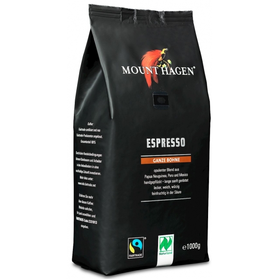 Kawa ziarnista espresso fair trade 1 kg BIO Mount Hagen  cena 26,74$