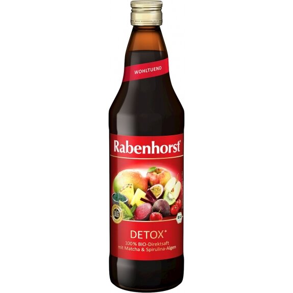 Rabenhorst sok wieloowocowy detox z burakiem, matcha i spiruliną 750 ml cena 4,44$