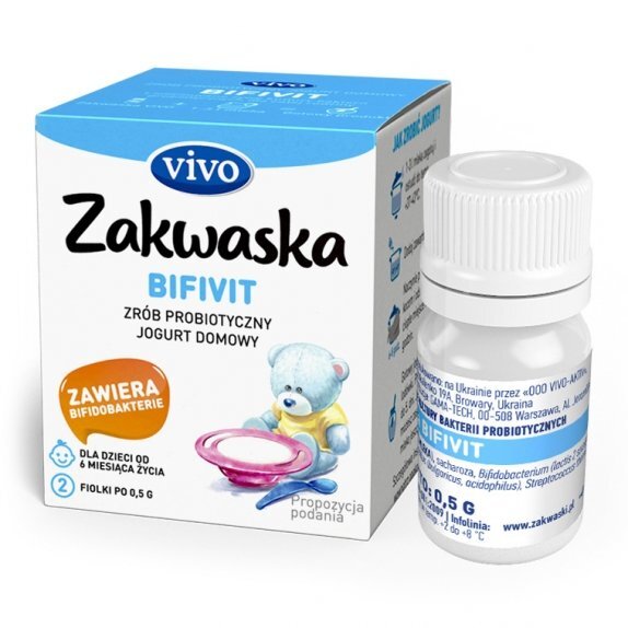 Żywe kultury bakterii do jogurtu Bifivit 1 g (2 fiolki) Vivo cena 15,95zł