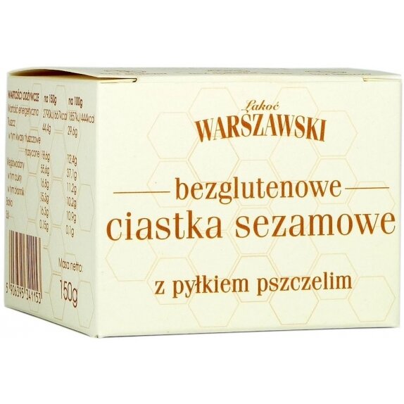 Baton Warszawski Ciastka sezamowe z pyłkiem pszczelim bezglutenowe 150 g - Łakoć Warszawski cena 7,85zł