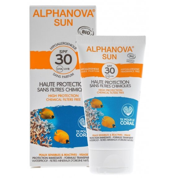 Alphanova Sun BIO Krem przeciwsłoneczny, hipoalergiczny, wodoodporny filtr SPF30 50g cena 49,90zł