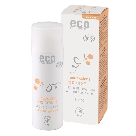 Eco cosmetics Krem CC jasny SPF 50 z OPC, Q10 i kwasem hialuronowym 50 ml MAJOWA PROMOCJA! cena €30,39