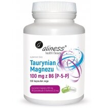 Aliness taurynian Magnezu 100 mg z B6 (P-5-P) Vege 100 kapsułek