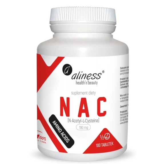 Aliness NAC N-Acetyl-L-Cysteine 190 mg 100 tabletek cena €9,04