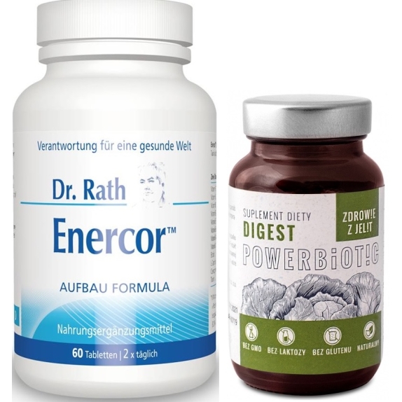 Dr Rath Enercor 60 tabletek + Powerbiotic Digest Kapusta 60 kapsułek Ecobiotics cena 279,00zł