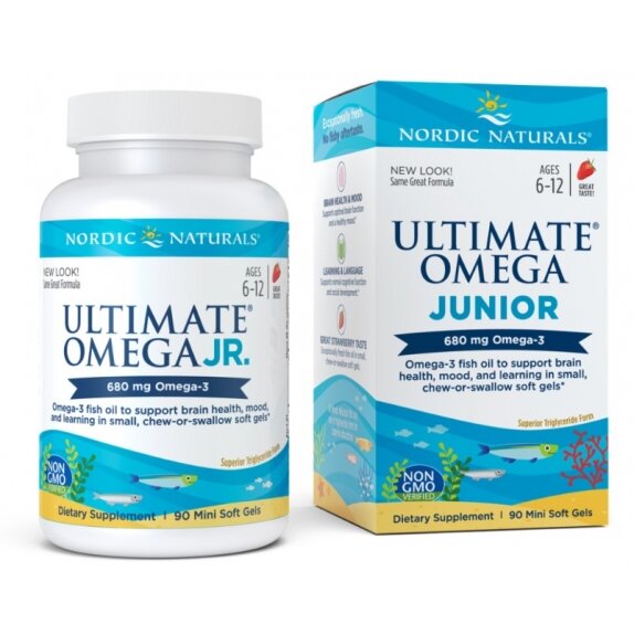Nordic Naturals ultimate omega junior 680 mg truskawka 90 kapsułek  cena 33,18$