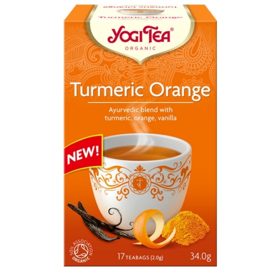 Herbata kurkuma pomarańcza 17 saszetek BIO Yogi Tea cena 3,37$