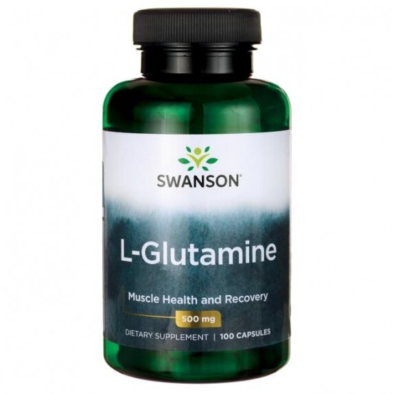 Swanson L-glutamina 500mg 100 kapsułek cena €6,77