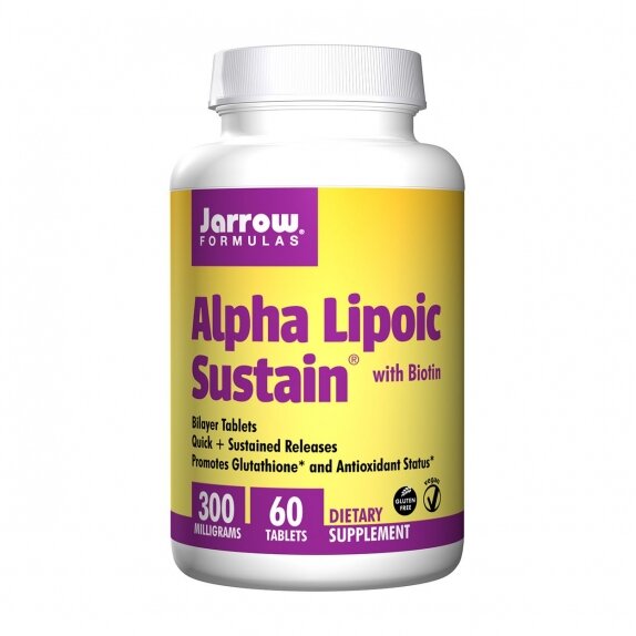 Jarrow Formulas Alpha Lipoic Sustain 300 mg z biotyną 60 tabletek cena 21,84$