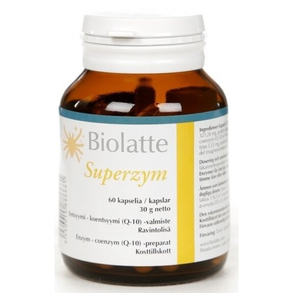 Biolatte Superzym (Enzymy, Q10) 60 kapsułek cena 134,00zł
