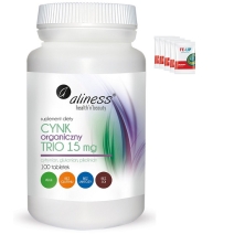 Aliness cynk organiczny trio 15 mg 100 vege tabletek
