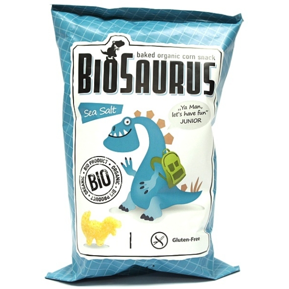 Chrupki kukurydziane sól morska bezglutenowe BioSaurus 50g BIO McLloyd's cena 5,00zł