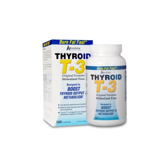 Absolute Nutrition thyroid T3 180 kapsułek cena 35,48$