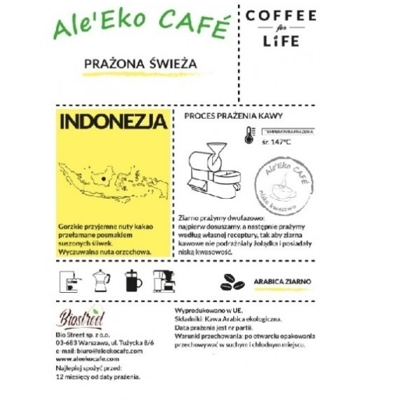 Ale'Eko CAFE kawa mielona Indonezja 250 g Coffee for Life cena 39,99zł