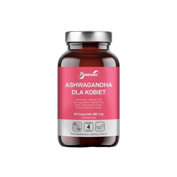 Panaseus Ashwagandha dla kobiet 485 mg 50 kapsułek Yango cena 8,61$