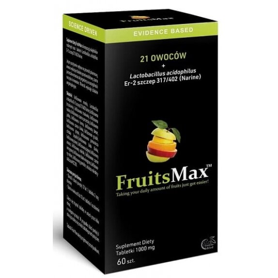 FruitsMax 1000 mg 60 tabletek do ssania Narum cena 23,19$