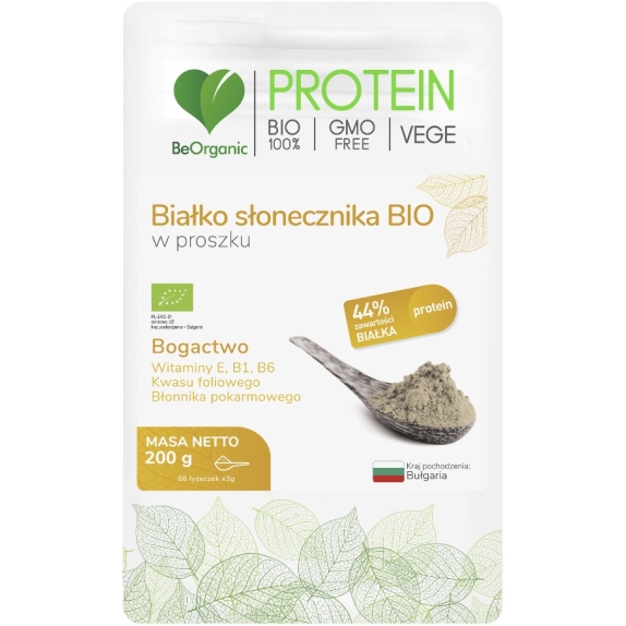 BeOrganic białko słonecznika w proszku 200 g BIO cena €4,98