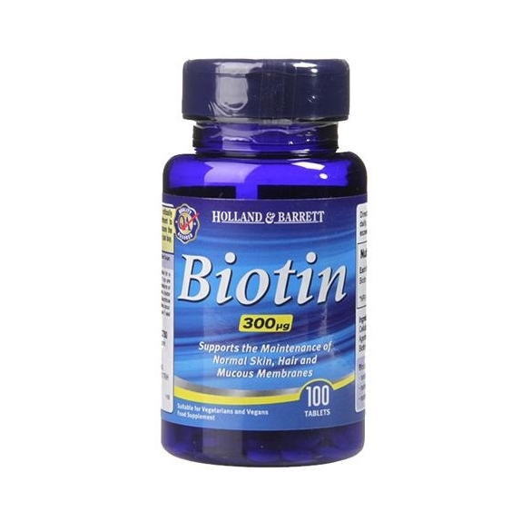 Biotin 300 mg 100 kapsułek Holland&Barrett cena 8,99zł