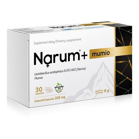 Narum + Mumio 200mg 30kapsułek cena 16,98$