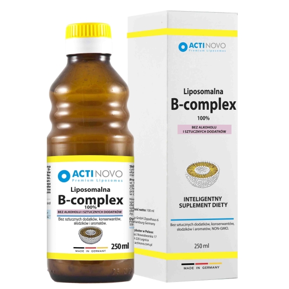 ActiNovo Liposomalna witamina B-Complex (alkohol free) 250 ml (20dni) cena 38,96$
