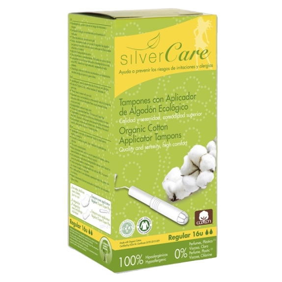 Masmi Silver Care tampony regular z aplikatorem 16 sztuk ECO+ pakiet artykułów do higieny GRATIS cena 3,10$