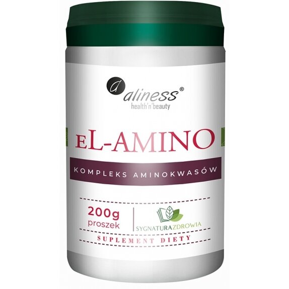 Sygnatura Zdrowia eL-Amino Kompleks Aminokwasów proszek 200 g Aliness cena 17,52$
