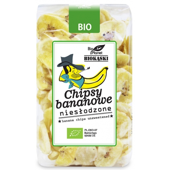 Chipsy bananowe niesłodzone 150 g BIO Bio Planet cena 2,01$