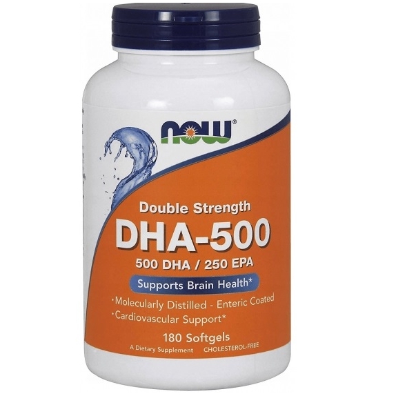 DHA 500 mg 180 kapsułek NOW Foods cena 35,84$