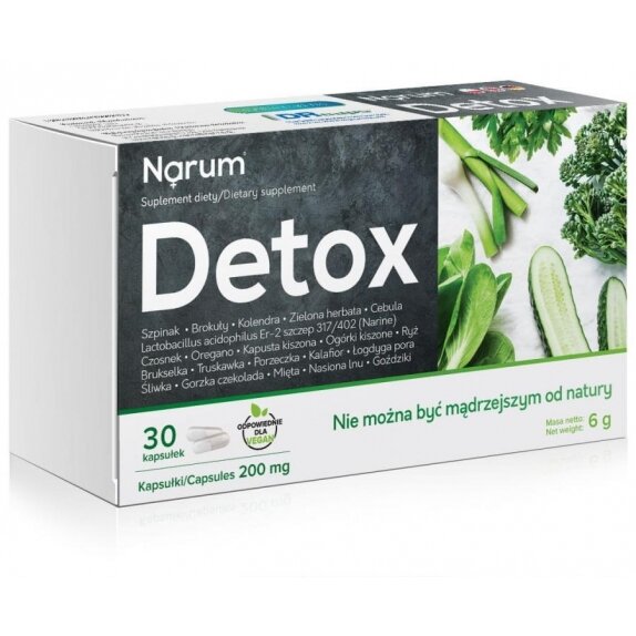 Narum Detox 200 mg 30 kapsułek cena 14,01$